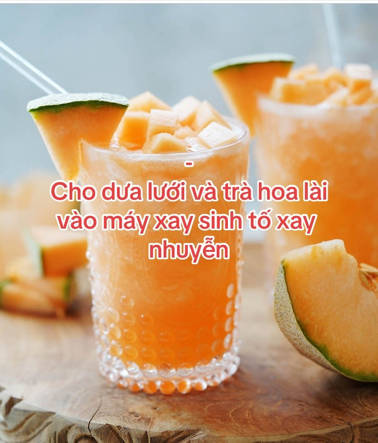 Cách làm trà dưa lưới vàng thơm ngon với lục trà lài, chanh và sirô đường