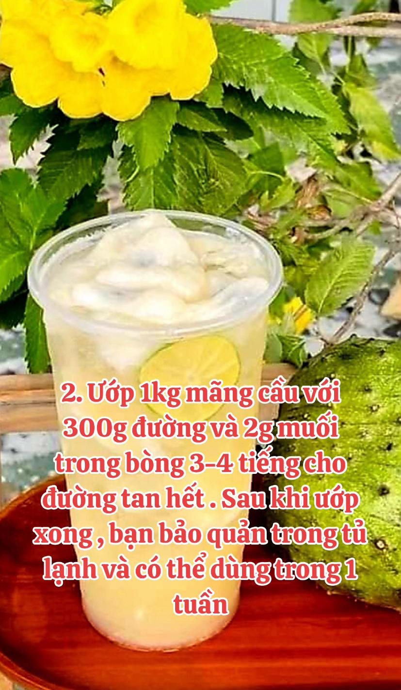 Cách làm trà mãng cầu chuẩn vị cho kinh doanh, công thức chi tiết từng bước