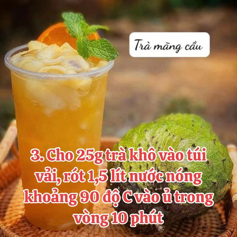 Cách làm trà mãng cầu chuẩn vị cho kinh doanh, công thức chi tiết từng bước