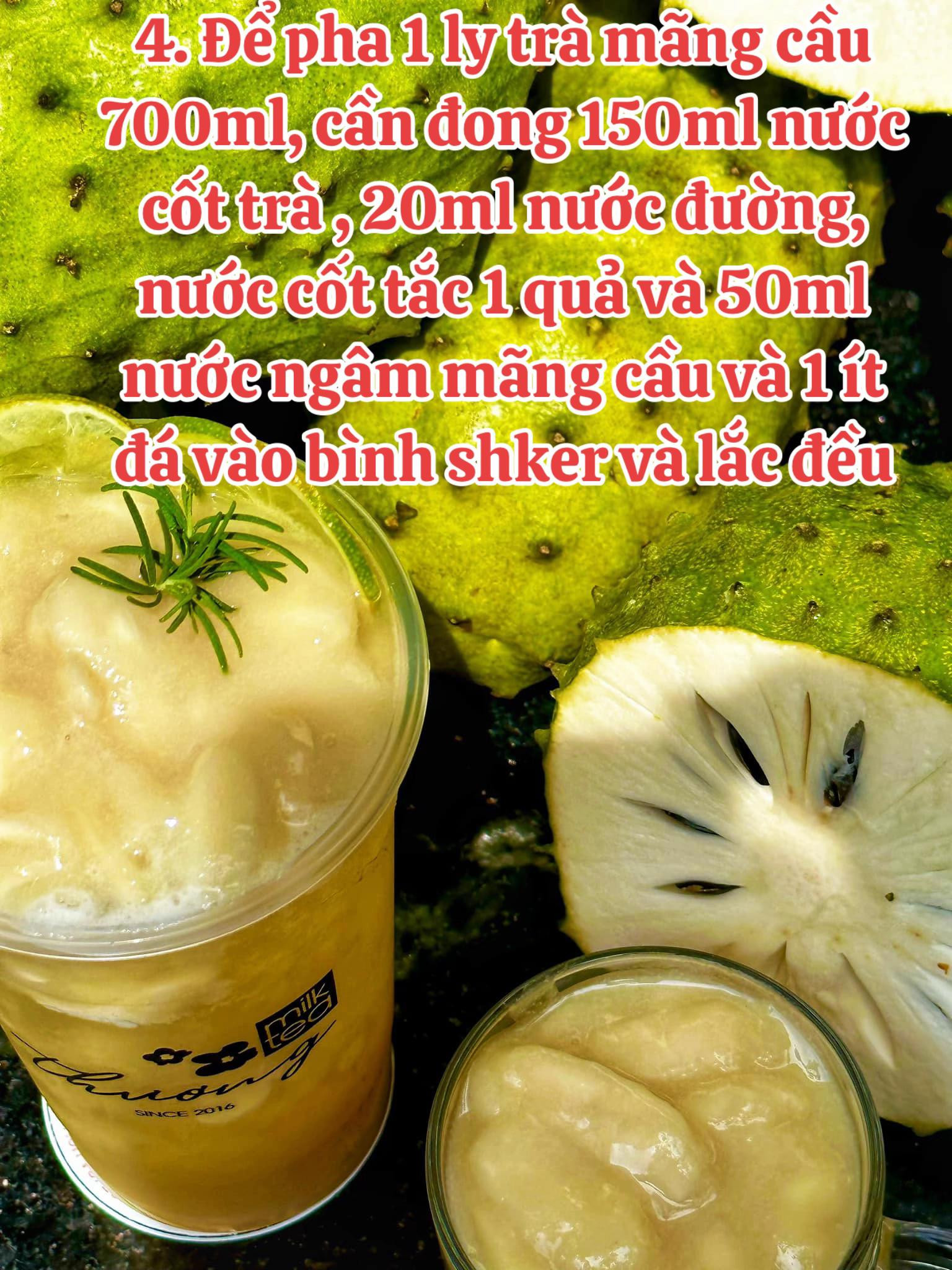 Cách làm trà mãng cầu chuẩn vị cho kinh doanh, công thức chi tiết từng bước