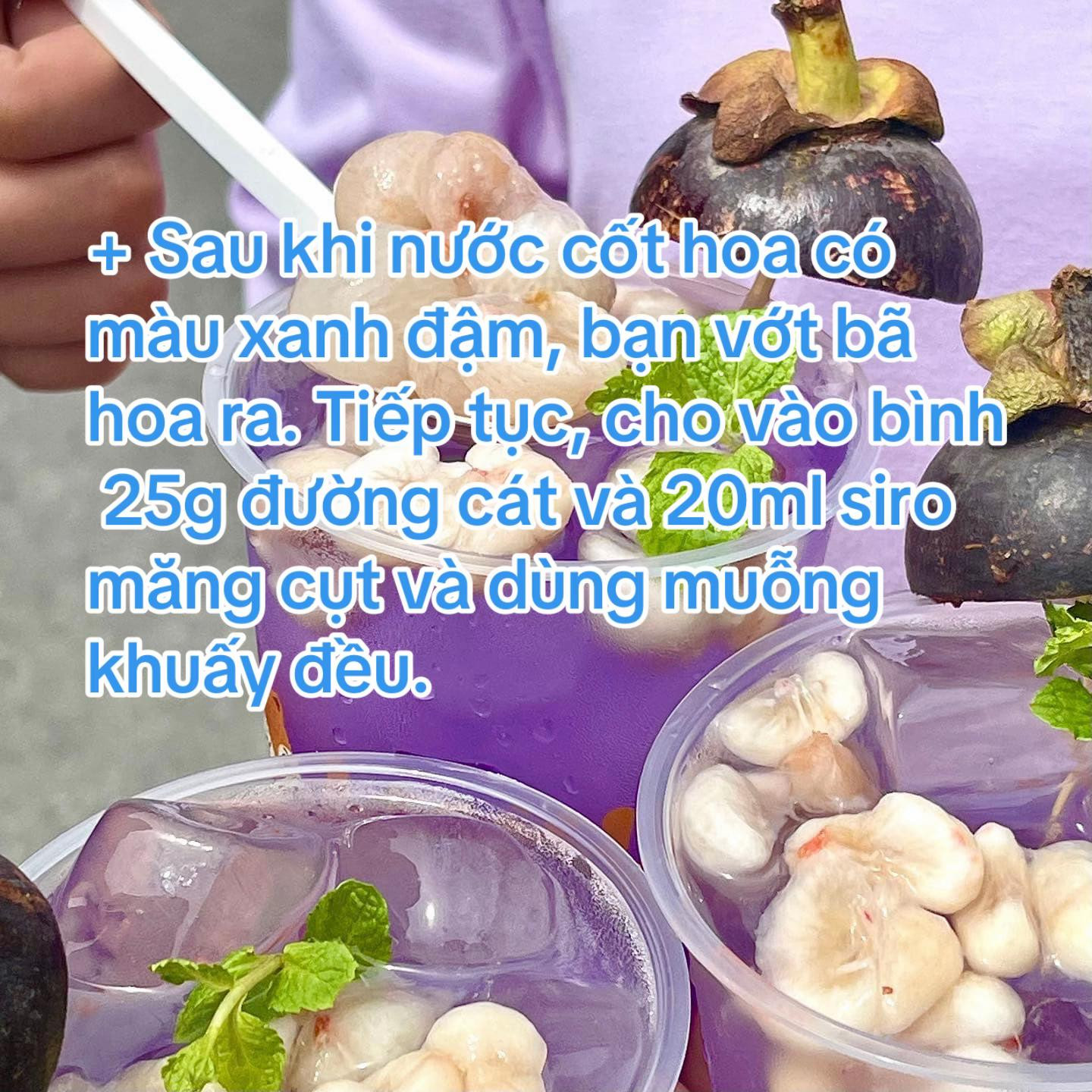 Cách làm trà măng cụt vừa ngon vừa đẹp mắt với hoa đậu biếc