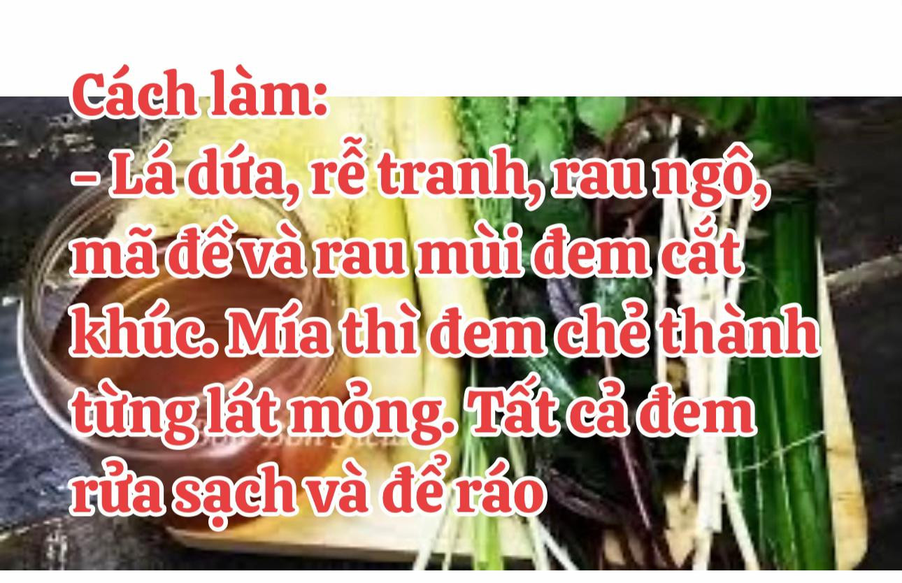Cách làm trà sâm mía lau giải nhiệt mùa hè tại nhà với lá dứa, mã đề và rau mùi