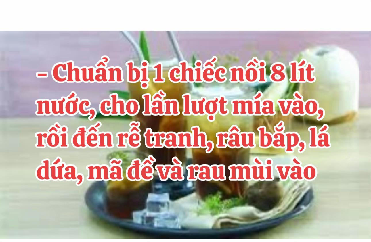 Cách làm trà sâm mía lau giải nhiệt mùa hè tại nhà với lá dứa, mã đề và rau mùi