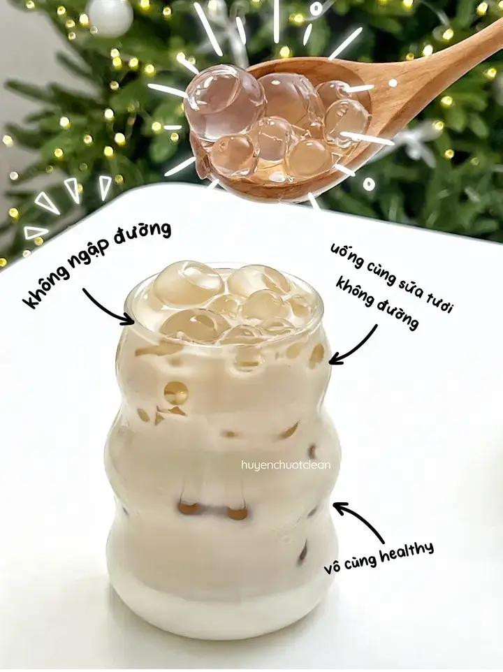 Cách làm trân châu trắng healthy 100% giòn thơm không cần ngâm đường từ bột sả