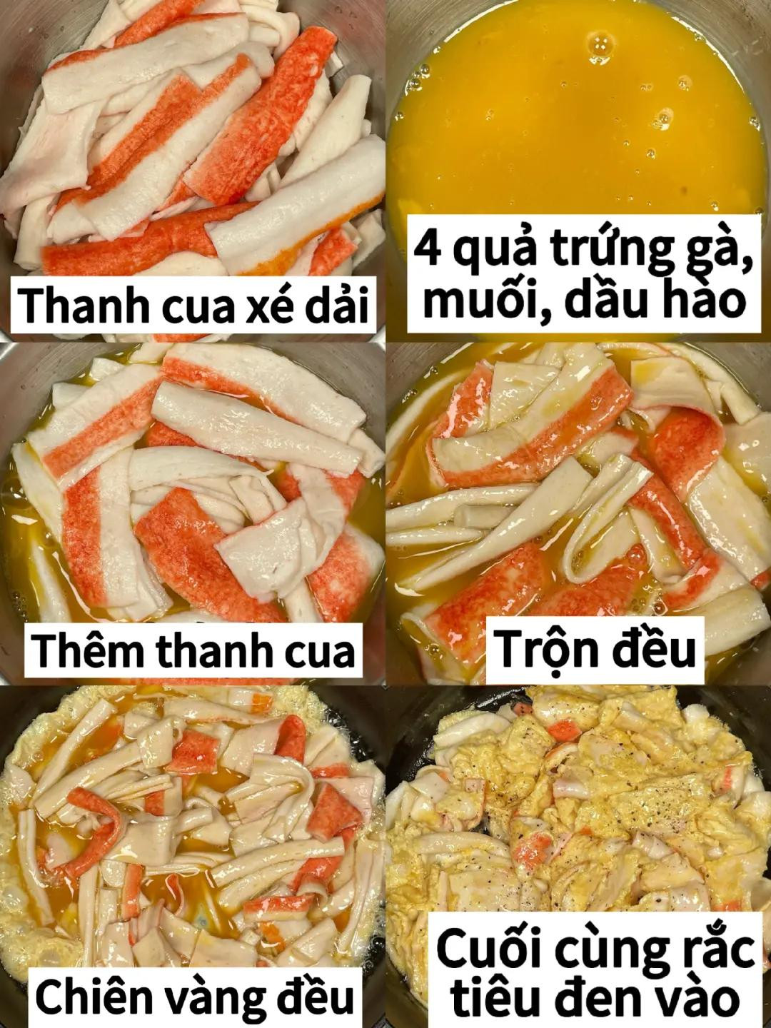 Cách làm trứng chiên thanh cua xé sợi giòn ngon, béo ngậy