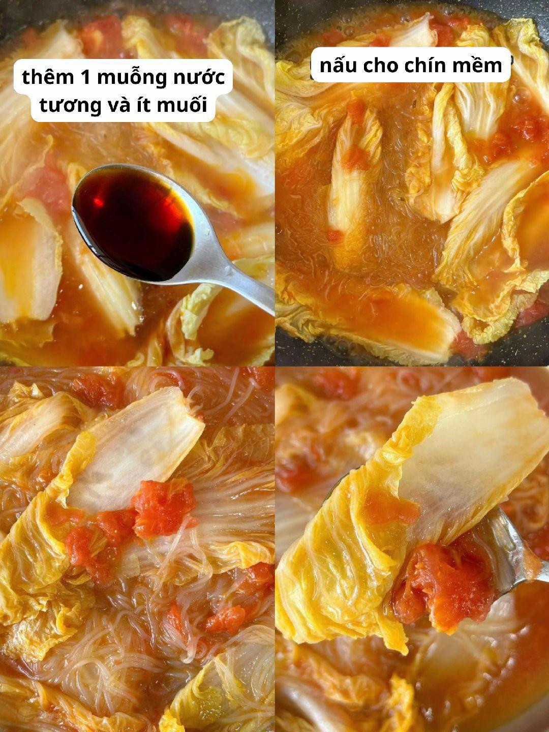 Cách nấu miến cà chua cải thảo đơn giản, ngon miệng