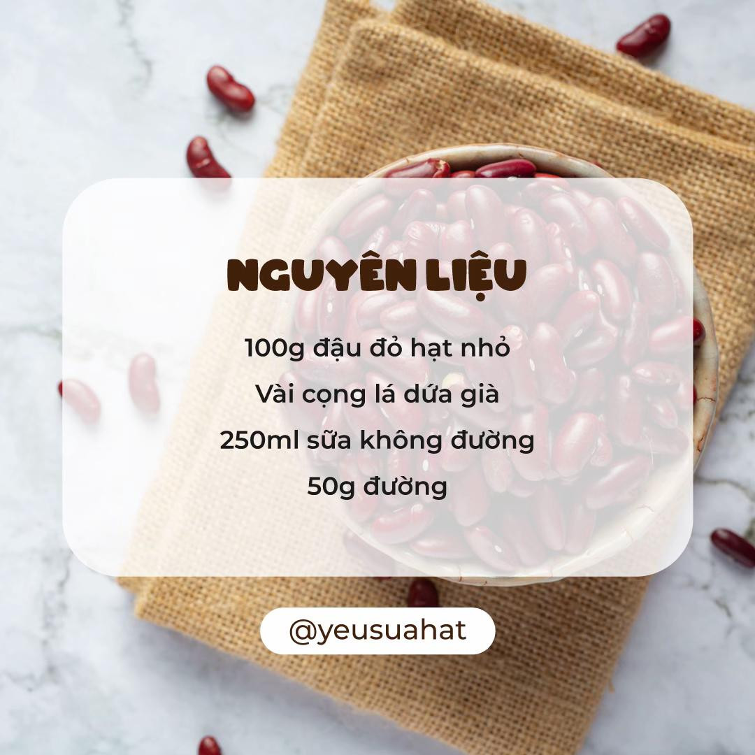 Cách nấu sữa đậu đỏ thơm ngon với lá dứa già và sữa không đường