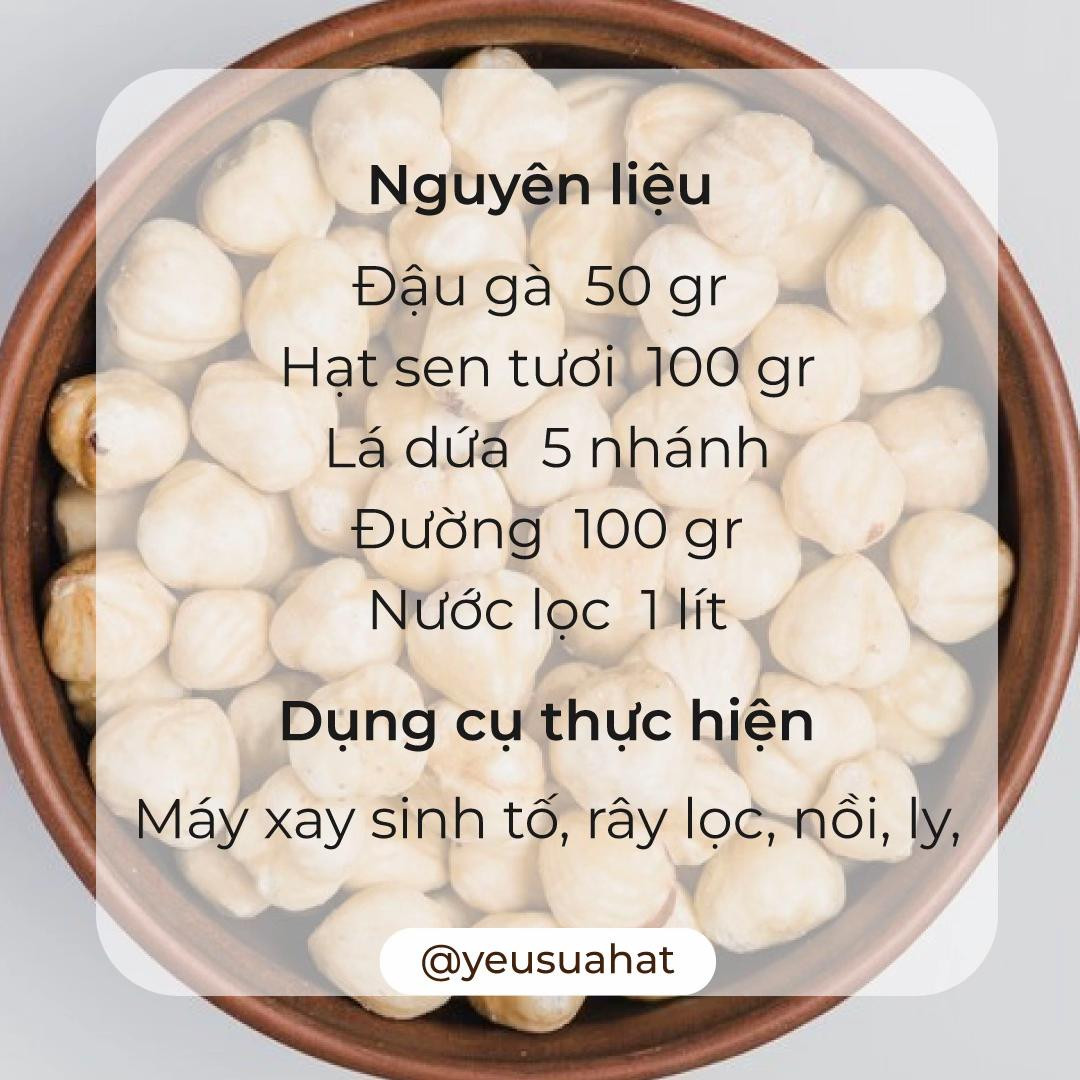 Cách nấu sữa đậu gà hạt sen thơm ngon, bổ dưỡng với lá dứa