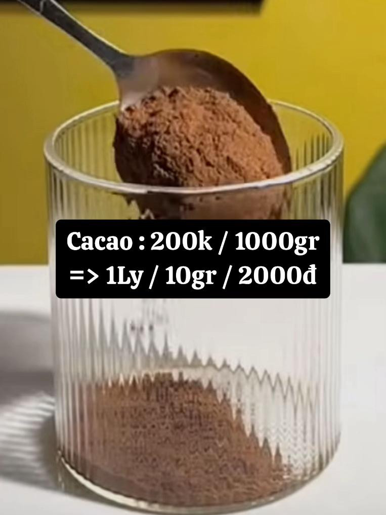 Cách tính giá cost 1 ly cacao mang đi với sữa đặc, sữa tươi và đá
