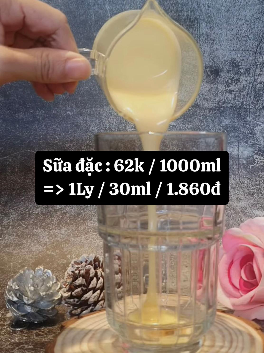 Cách tính giá cost 1 ly cacao mang đi với sữa đặc, sữa tươi và đá