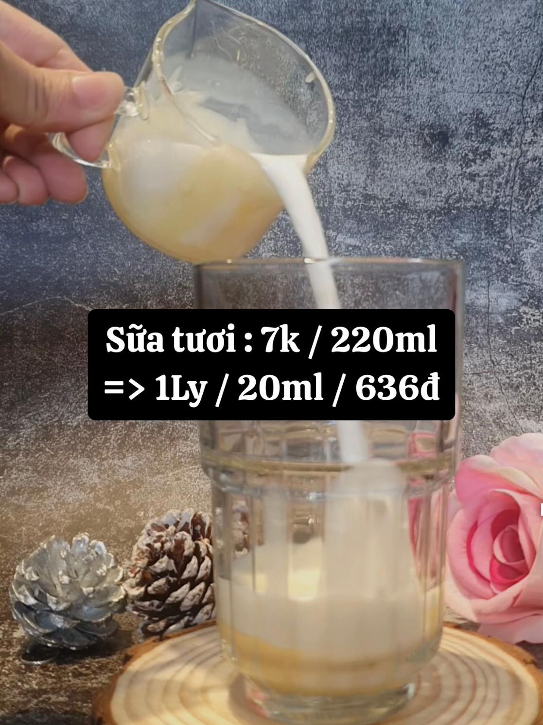 Cách tính giá cost 1 ly cacao mang đi với sữa đặc, sữa tươi và đá