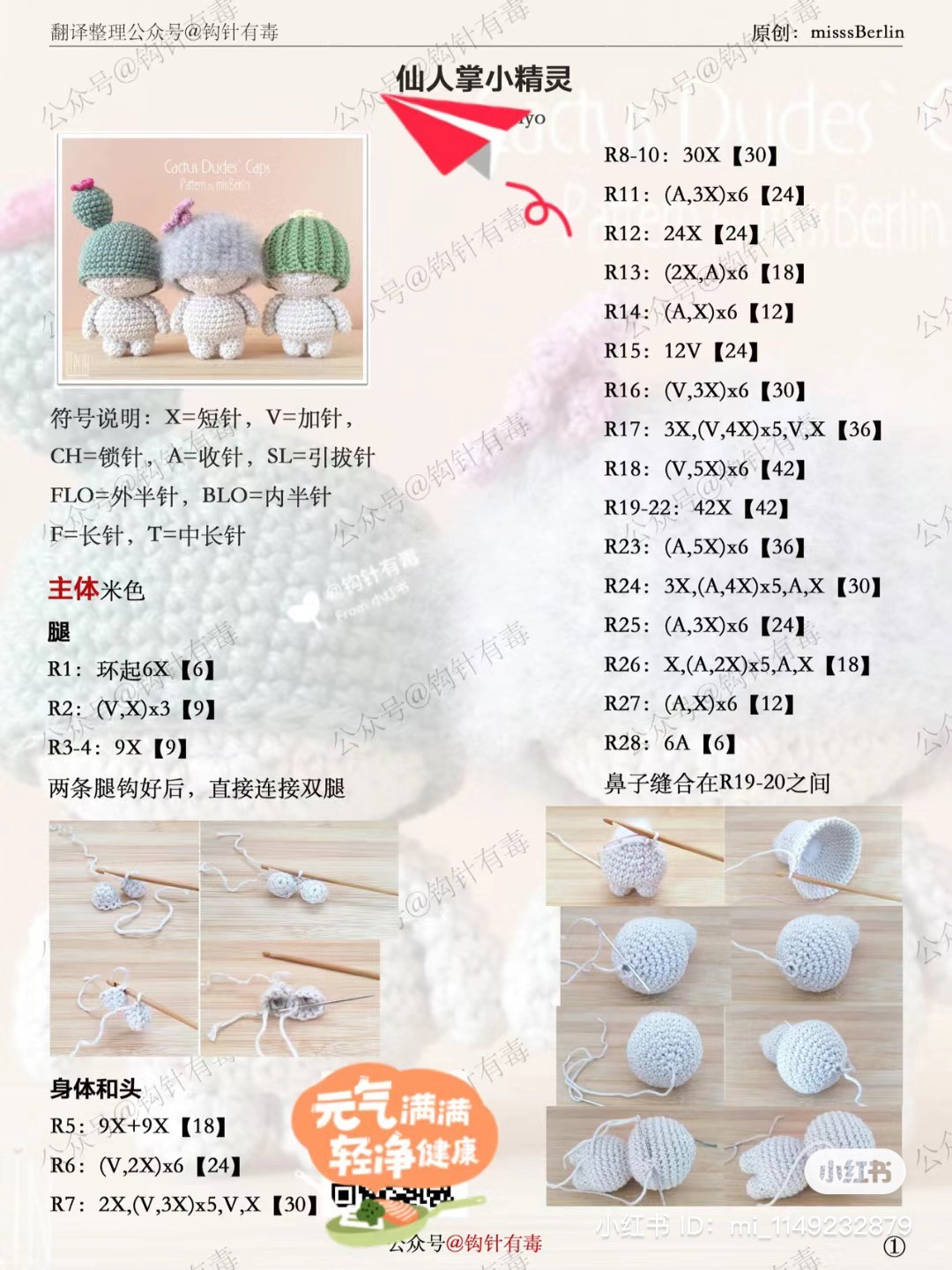 Cactus Dudes Caps Crochet Pattern