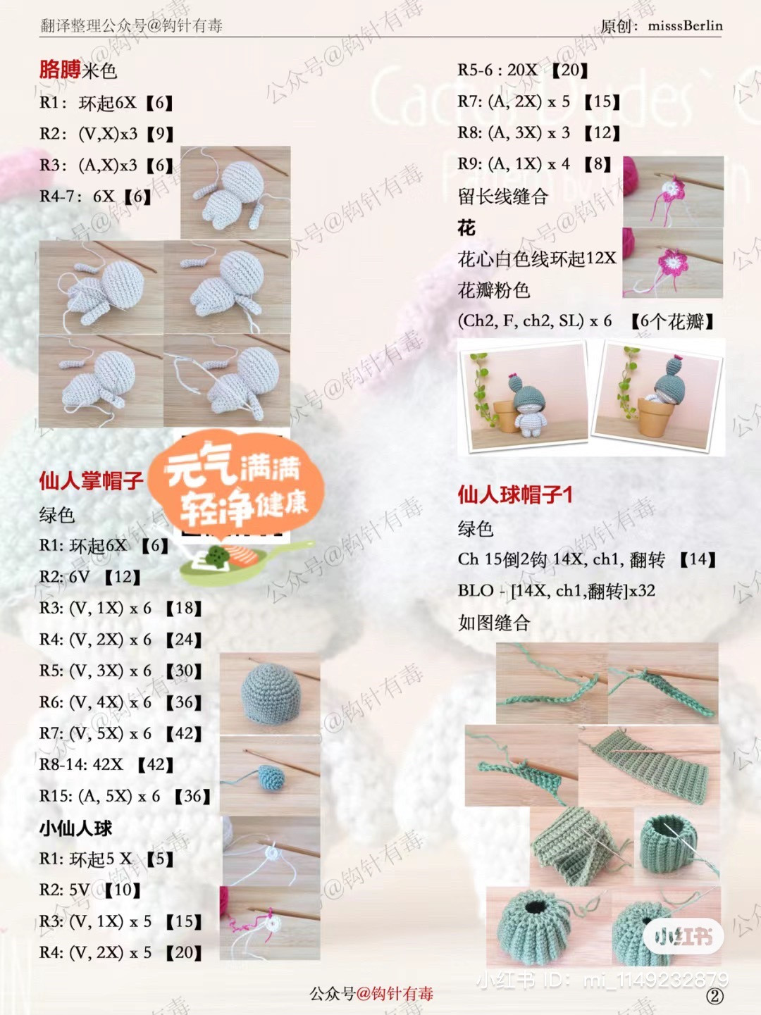 Cactus Dudes Caps Crochet Pattern