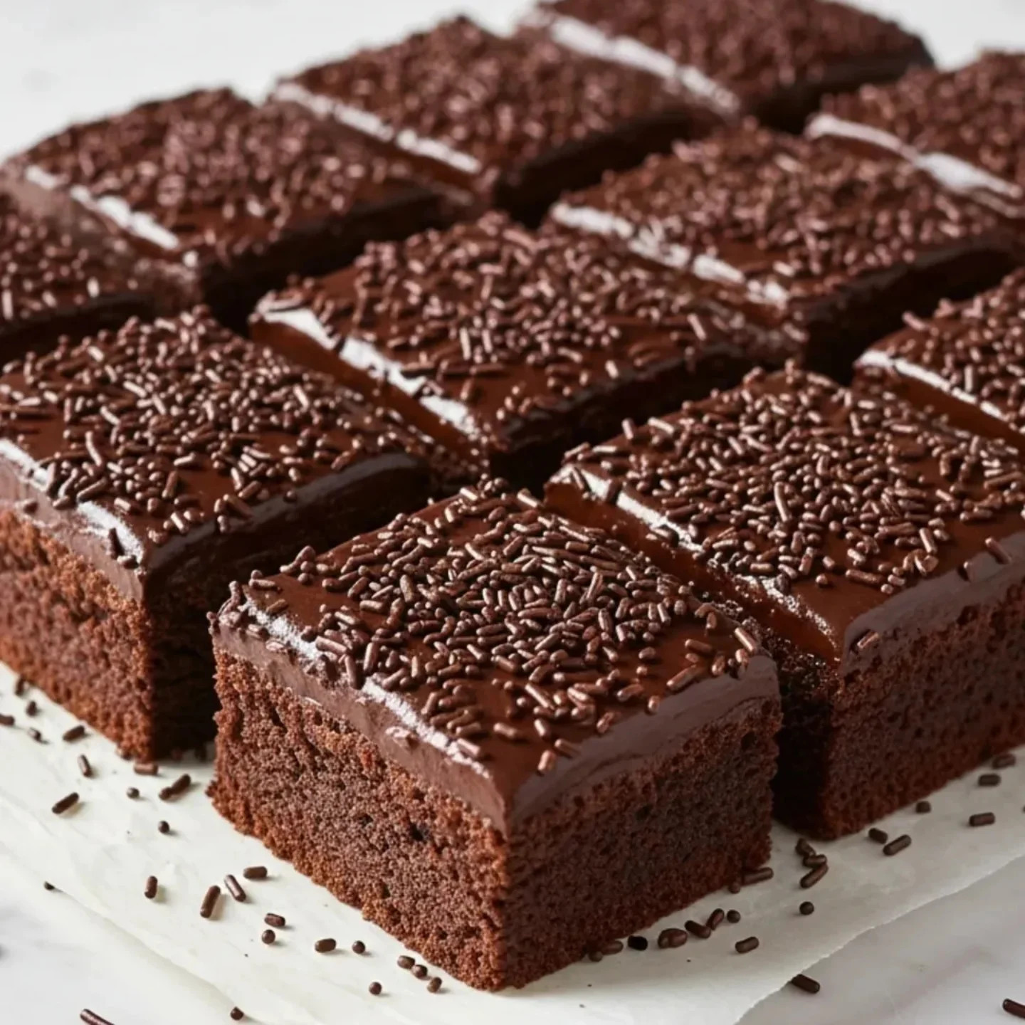 Cake Potong Coklat: Bolu Socola Nganggo Pasta Coklat lan Topping Meises