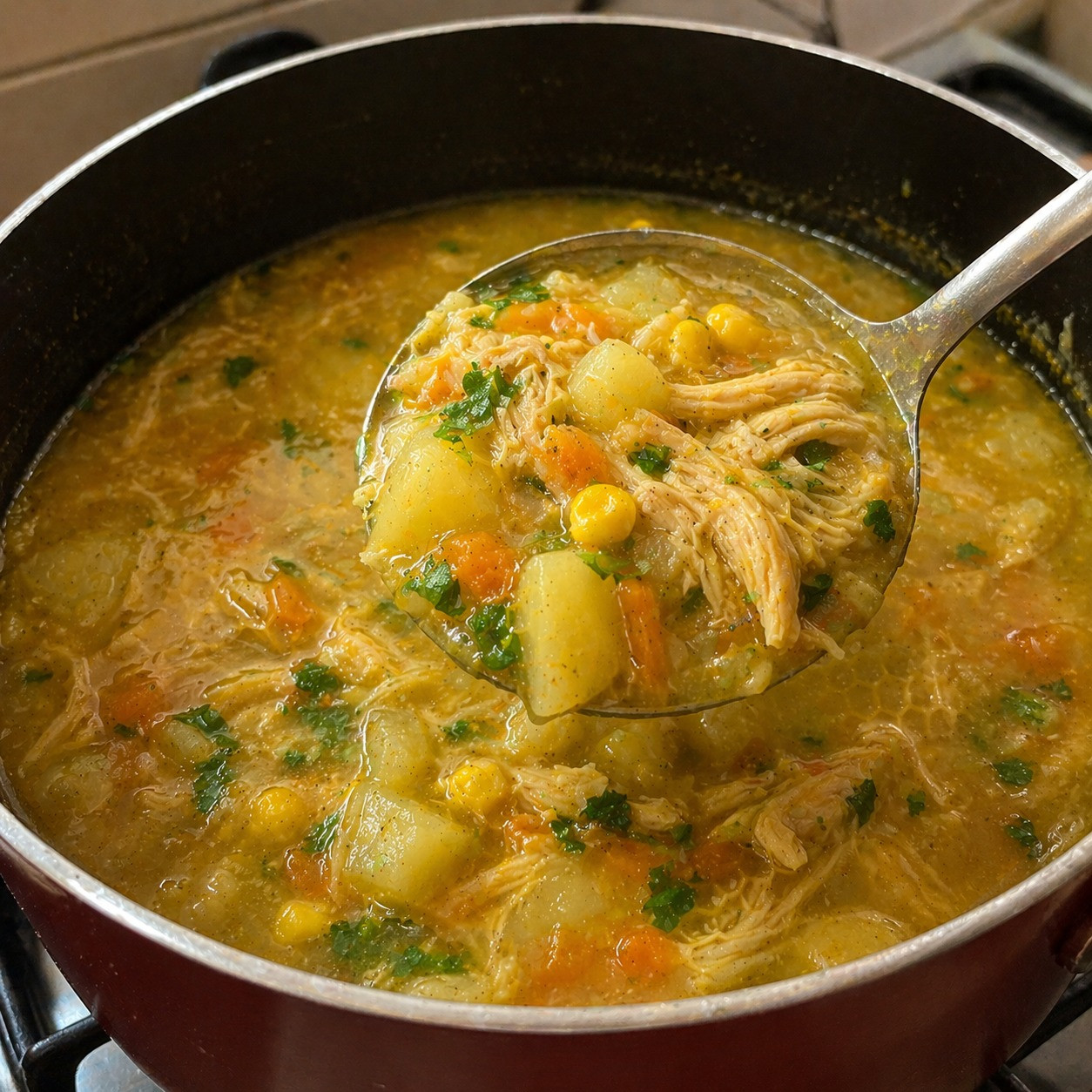 Caldo de Frango Bem Saboroso: Receita caseira com batata, cenoura e milho