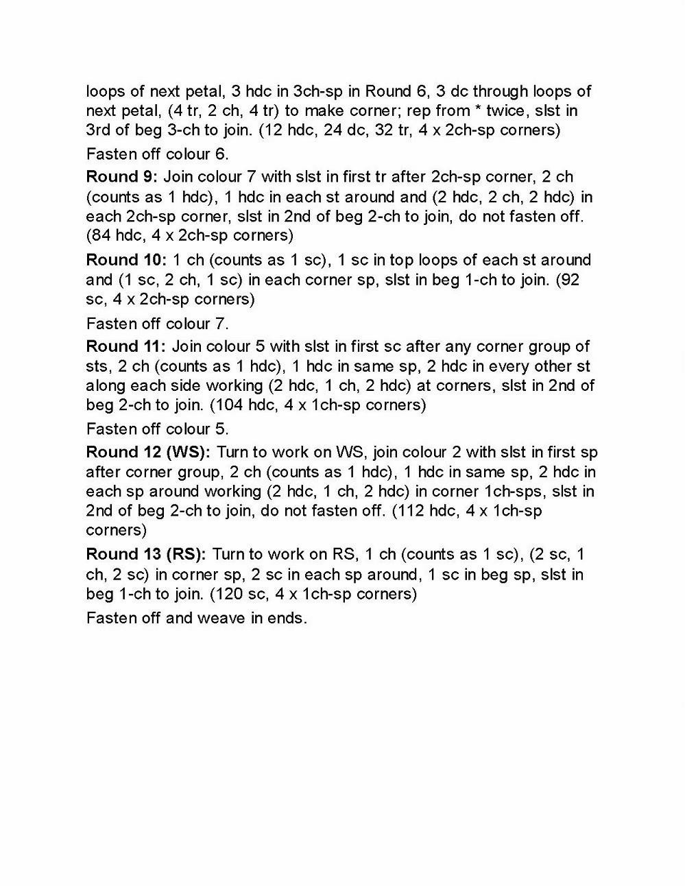 Calypso Granny Square Crochet Pattern and Chart by Hattie Risdale