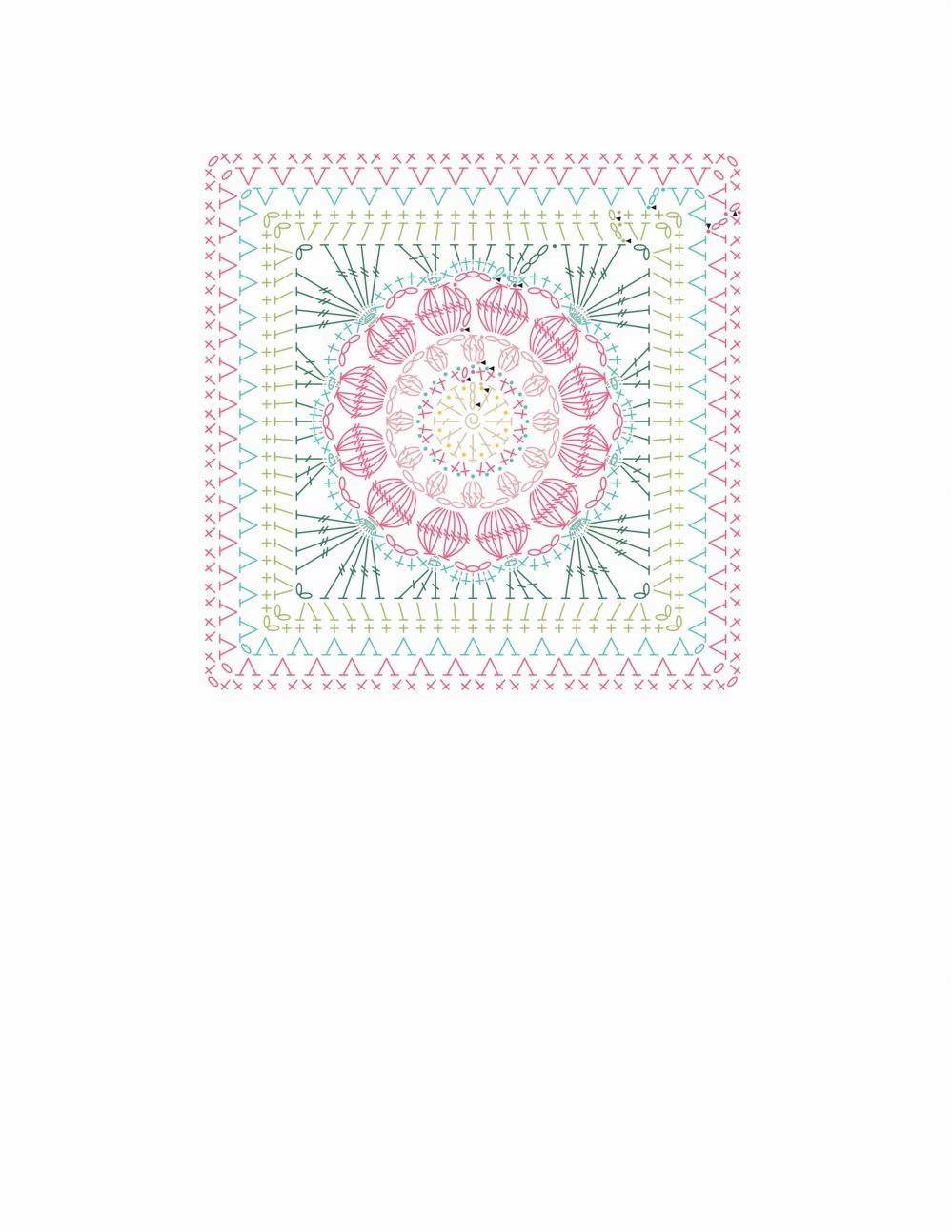 Calypso Granny Square Crochet Pattern and Chart by Hattie Risdale