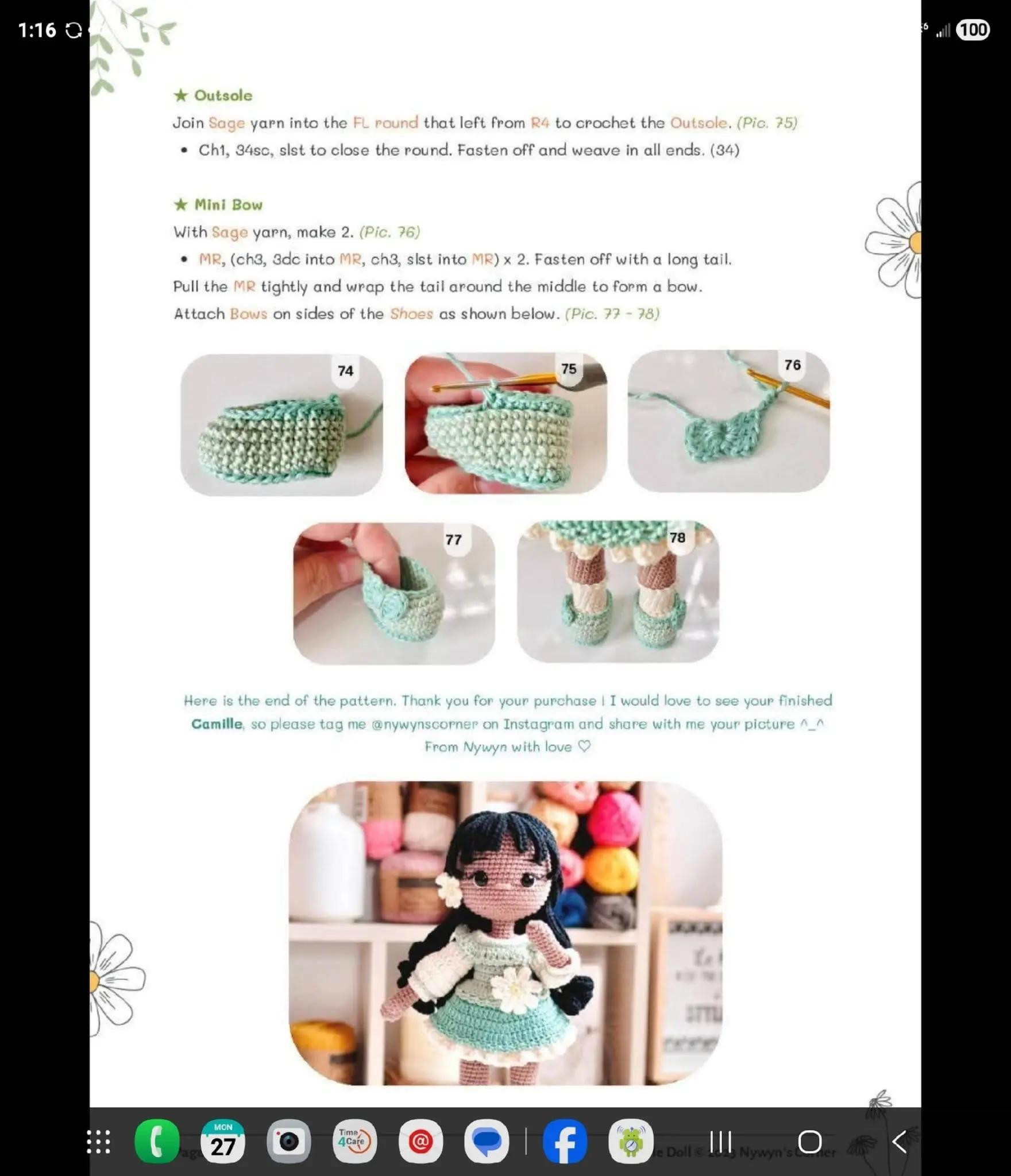 Camille Doll Crochet Pattern by Nywyn's Corner