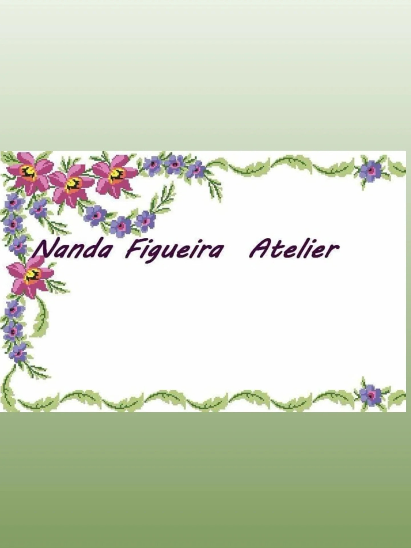 Caminho Flores Roxas 2 - Cross Stitch Chart Pattern by Nanda Figueira Atelier