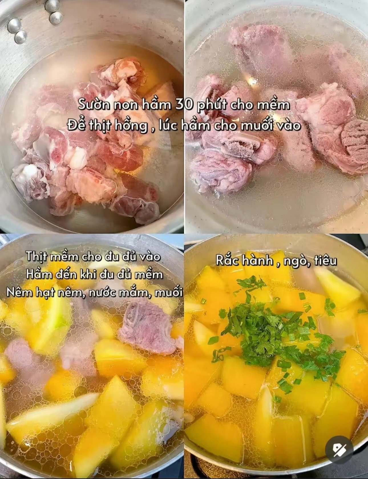 Canh Đu Đủ Sườn Non Ngọt Mát Ngày Hè