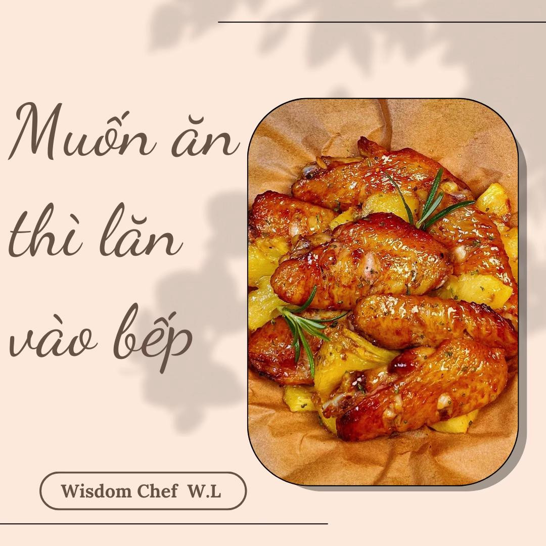 Cánh gà nướng dứa thơm ngon bằng nồi chiên không dầu, món ăn vặt đơn giản