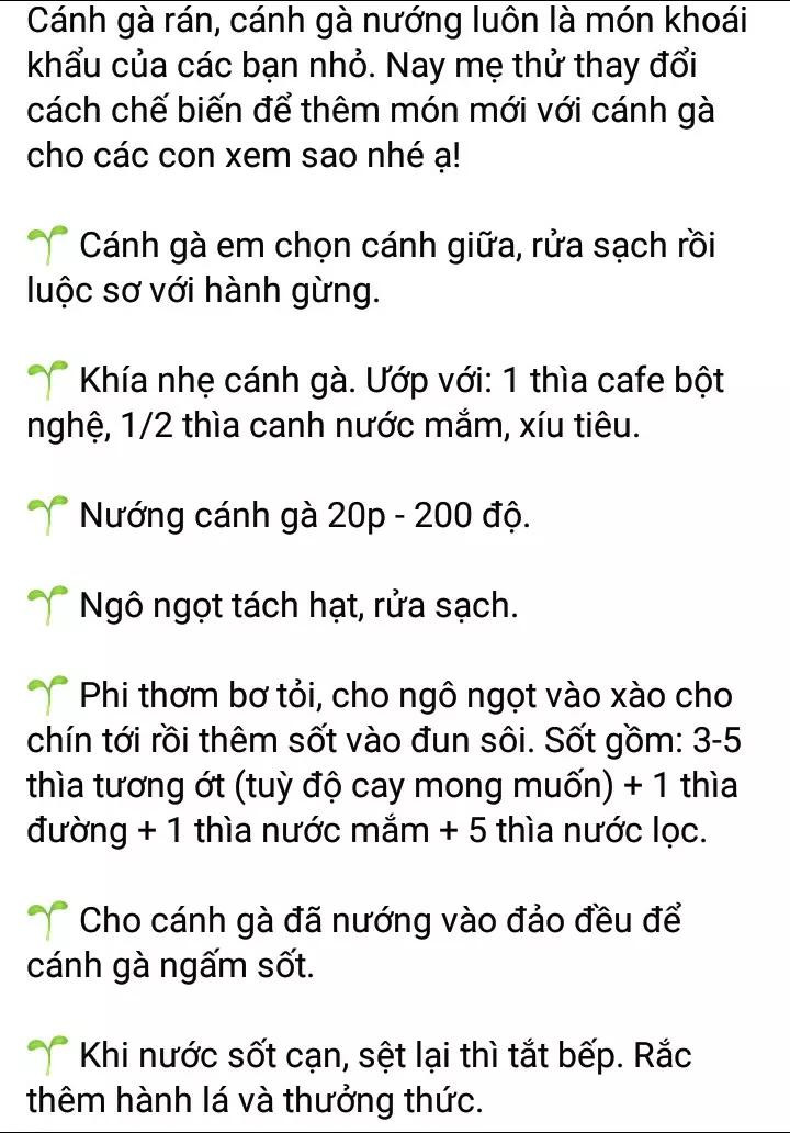 Cánh gà nướng sốt ngô ngọt cay, cách làm món ngon cho bé từ cánh gà và bắp