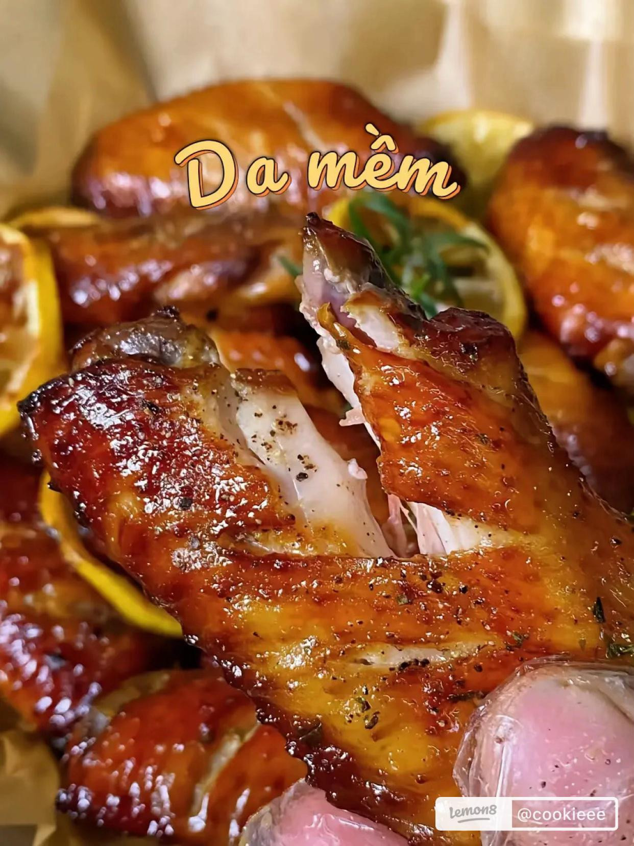 Cánh gà sốt chanh nướng da mềm, thịt ngọt đậm đà