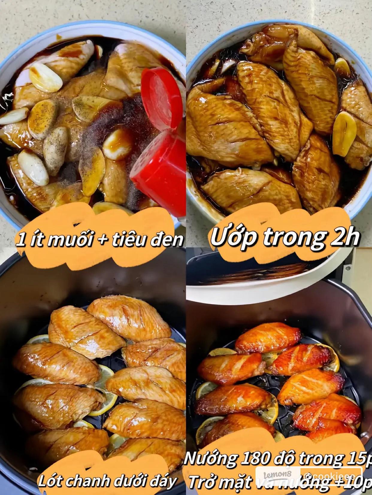 Cánh gà sốt chanh nướng da mềm, thịt ngọt đậm đà