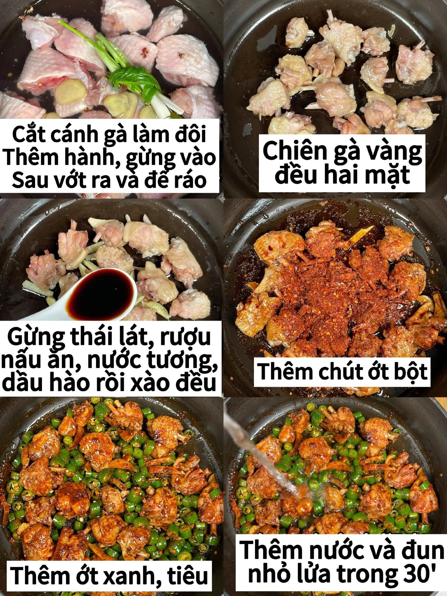 Cánh gà sốt ớt xanh cay nồng, chiên vàng giòn và rim kỹ cùng gia vị đậm đà