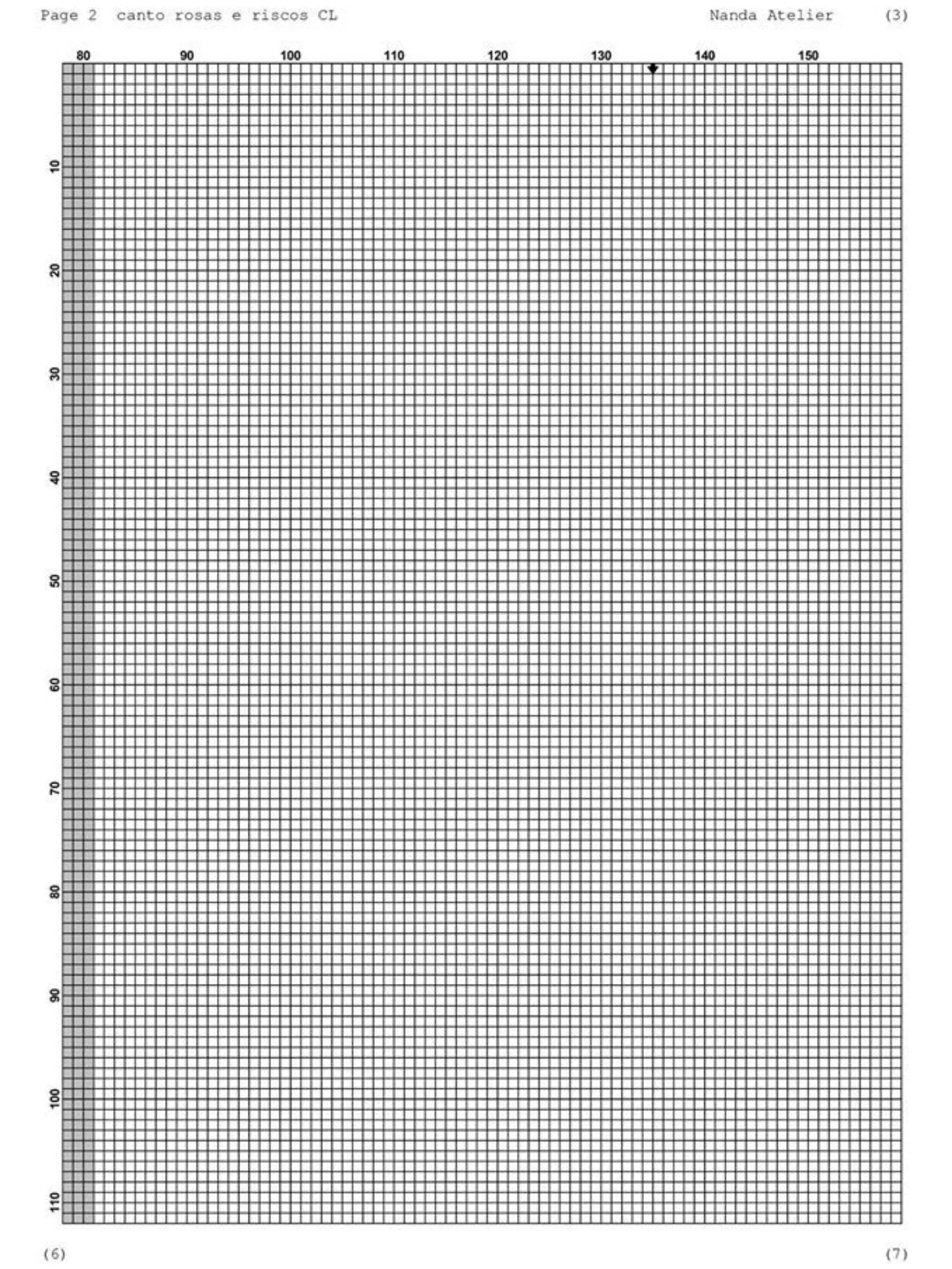 Canto Rosas e Riscos CL - Cross Stitch Corner Chart Pattern with Roses and Stripes by Nanda Atelier