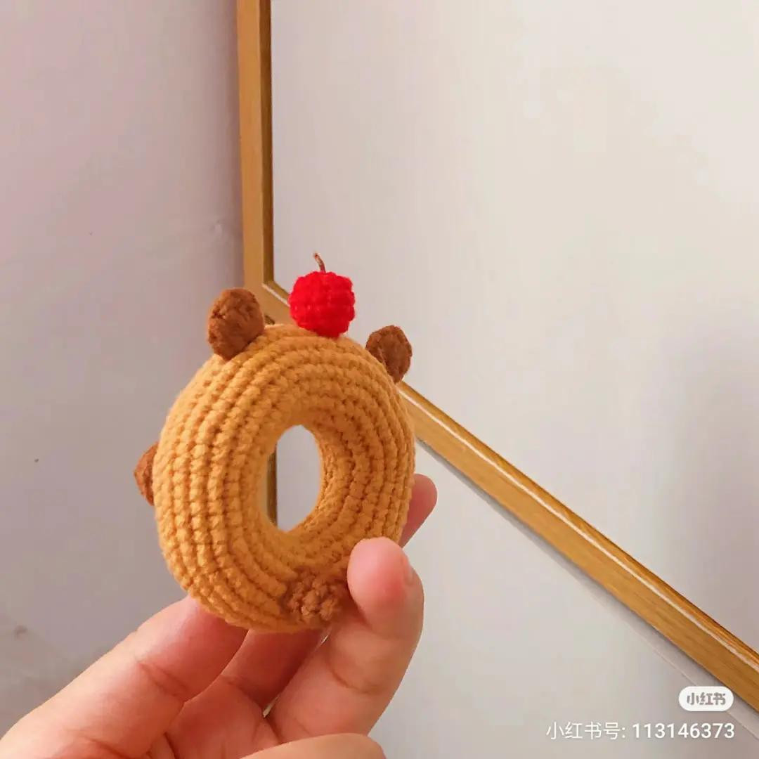 Capybara Donut Crochet Pattern with Cherry Top