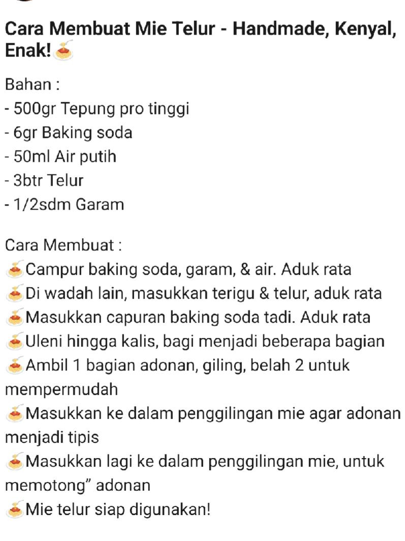 Cara Membuat Mie Telur Handmade Kenyal & Enak