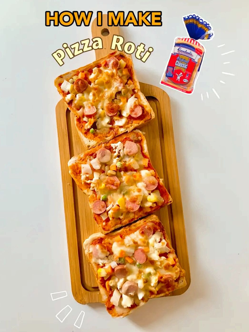 Cara Membuat Pizza Roti Ketagihan dengan Ayam, Sosis dan Sayur Campur