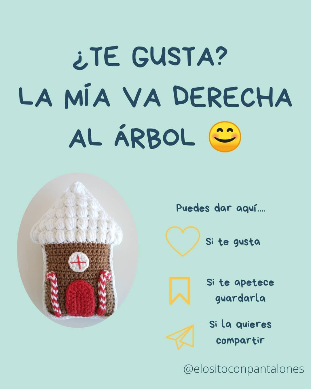 Casita de gengibre: Patrón de ganchillo gratuito para adorno navideño