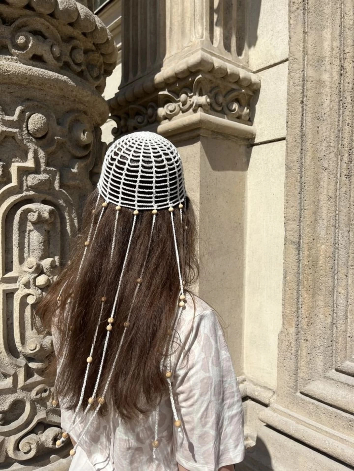 Casquete crochet malla tendencia con esquema y patrón