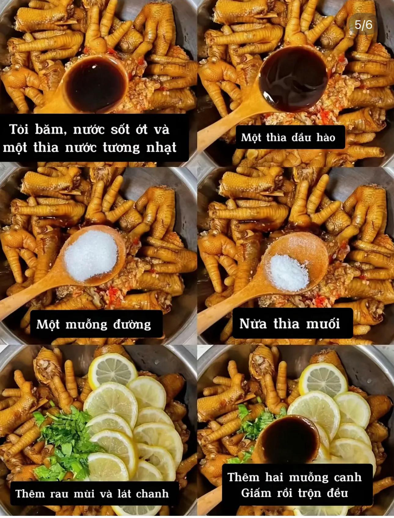 Chân gà tỏi lạnh cay và ngon, món ăn vặt thơm lừng với chanh ớt