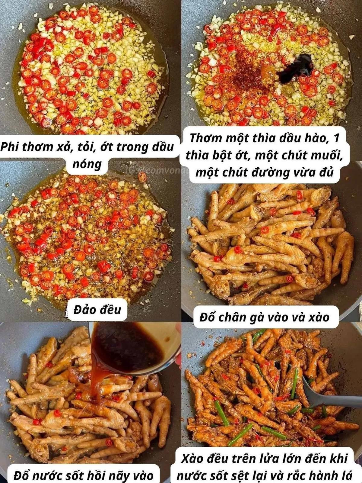 Chân Gà Xào Xả Ớt Cay Nồng - Cách Làm Chi Tiết