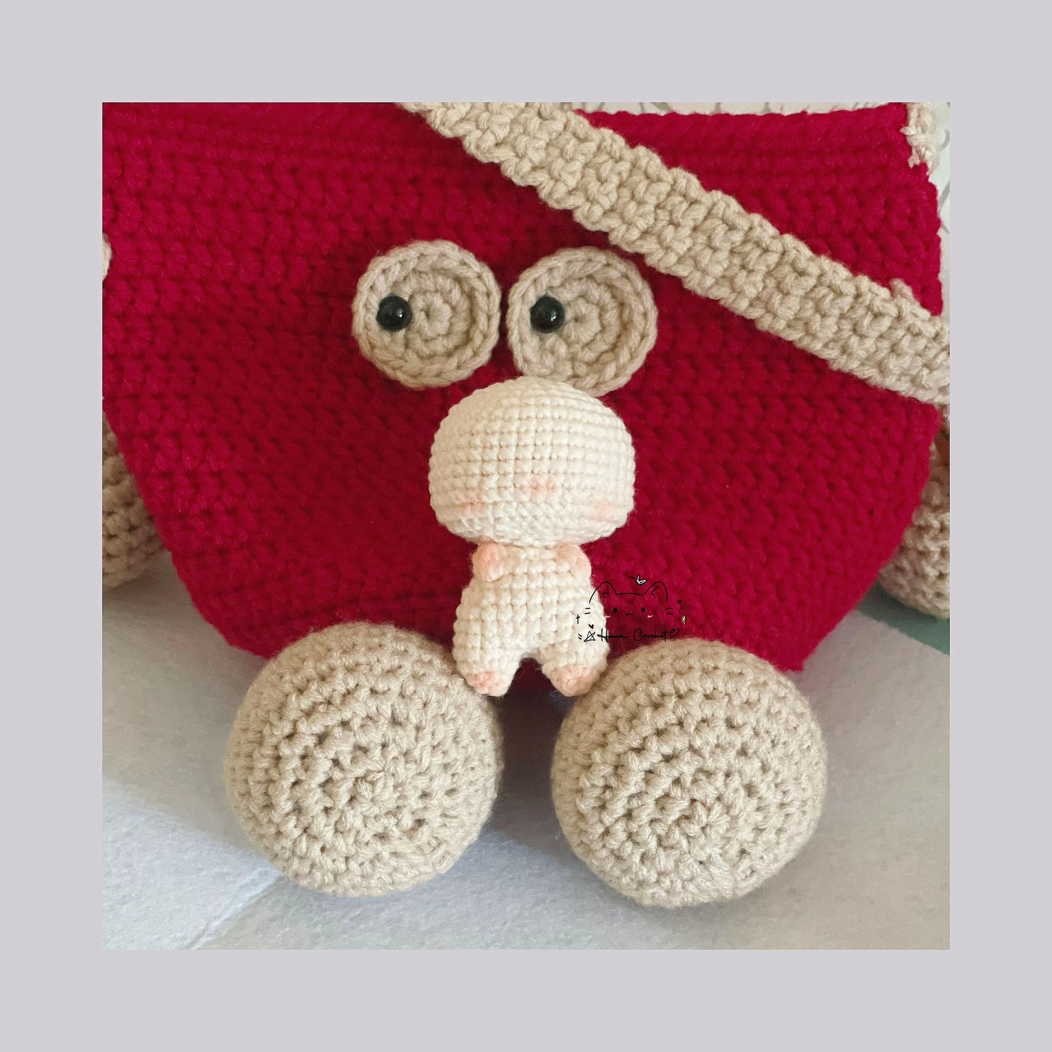 Chart body doll 7cm: Hướng dẫn chi tiết móc len búp bê nhỏ màu kem với đầu và thân chân