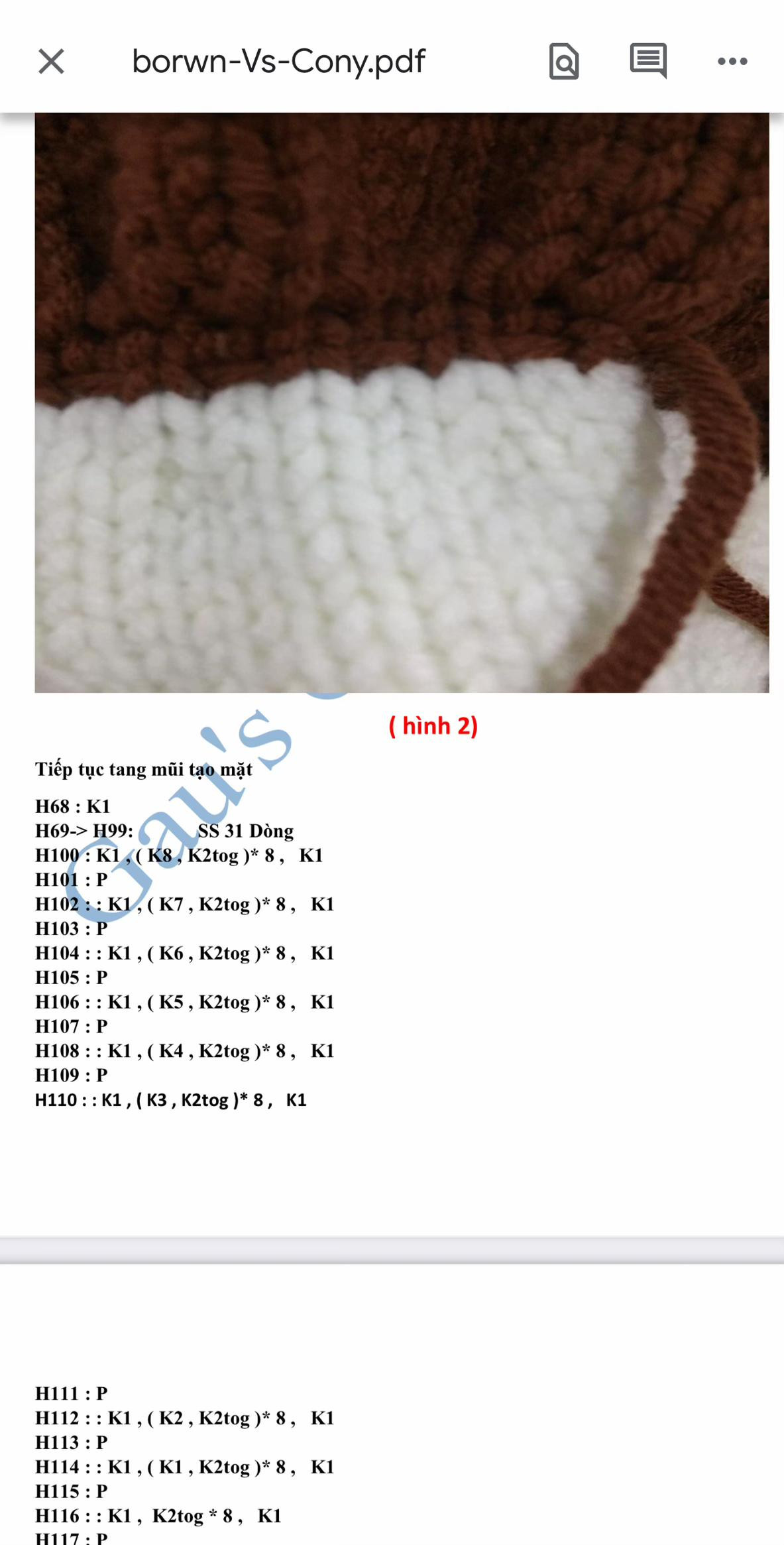 Chart đan Gấu Brown và Thỏ Cony