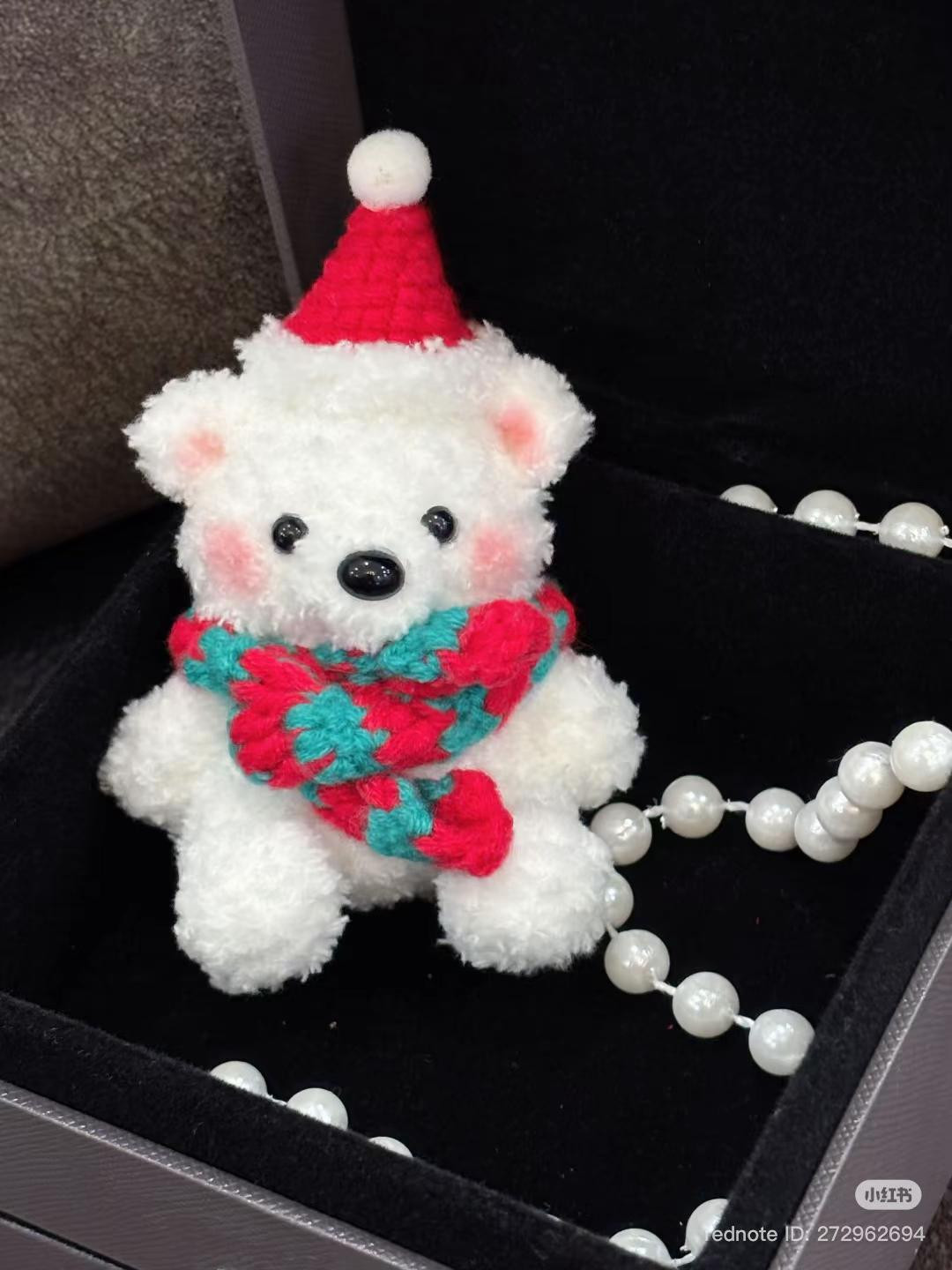 Chart Gấu Giáng Sinh Trắng Móc Len - Tặng Quà Noel Dễ Thương