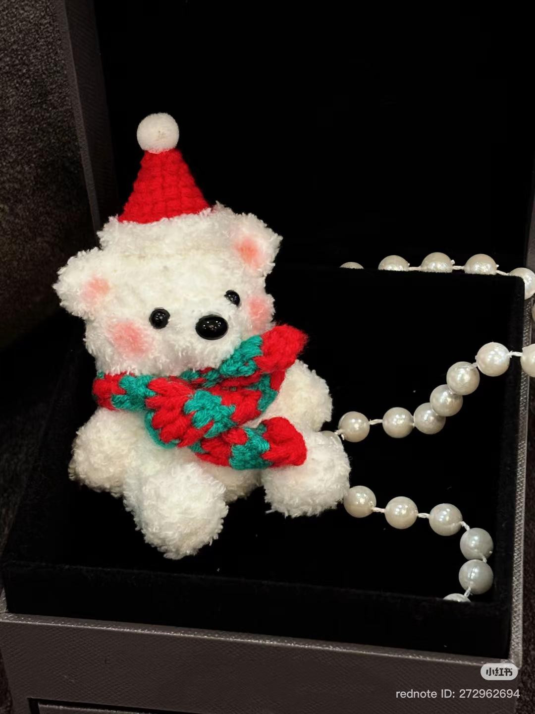 Chart Gấu Giáng Sinh Trắng Móc Len - Tặng Quà Noel Dễ Thương