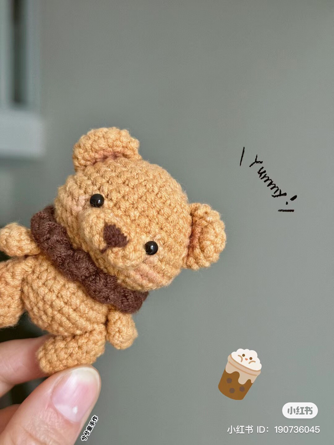 Chart Gấu Móc Len Nâu Nhỏ Dễ Thương