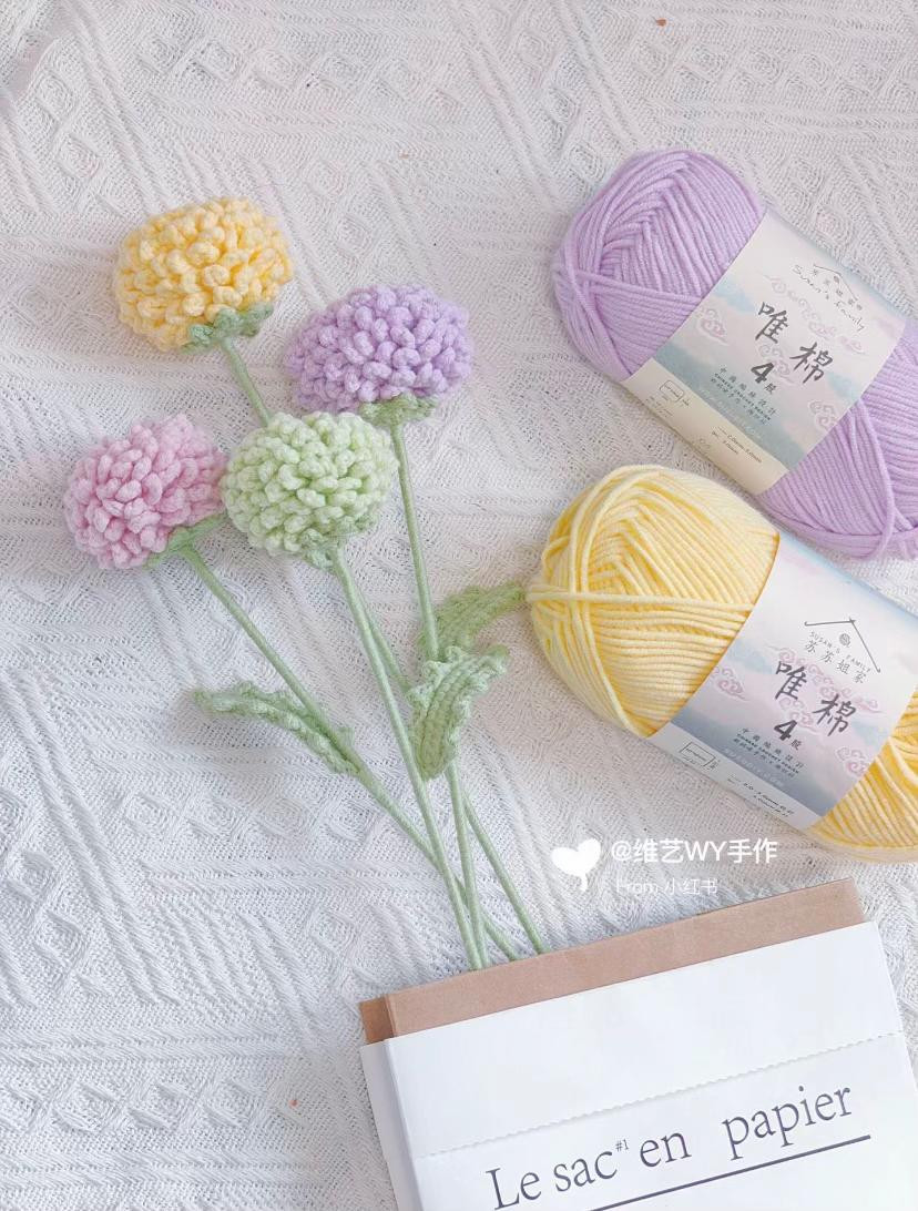 Chart hoa Cúc Pingpong màu pastel: hướng dẫn chi tiết cách móc từng bước