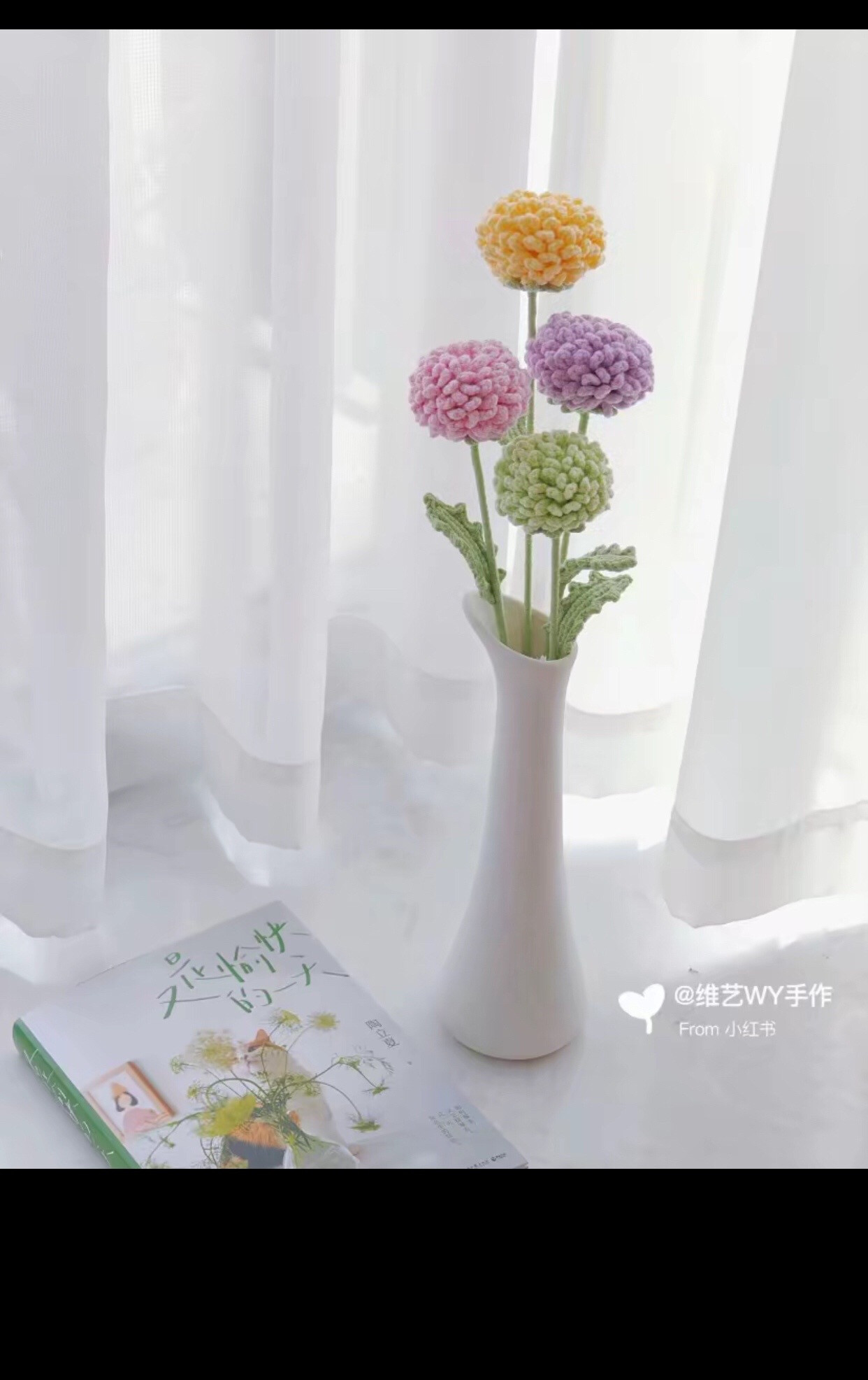 Chart hoa cúc pingpong màu pastel với hướng dẫn chi tiết từng bước móc len