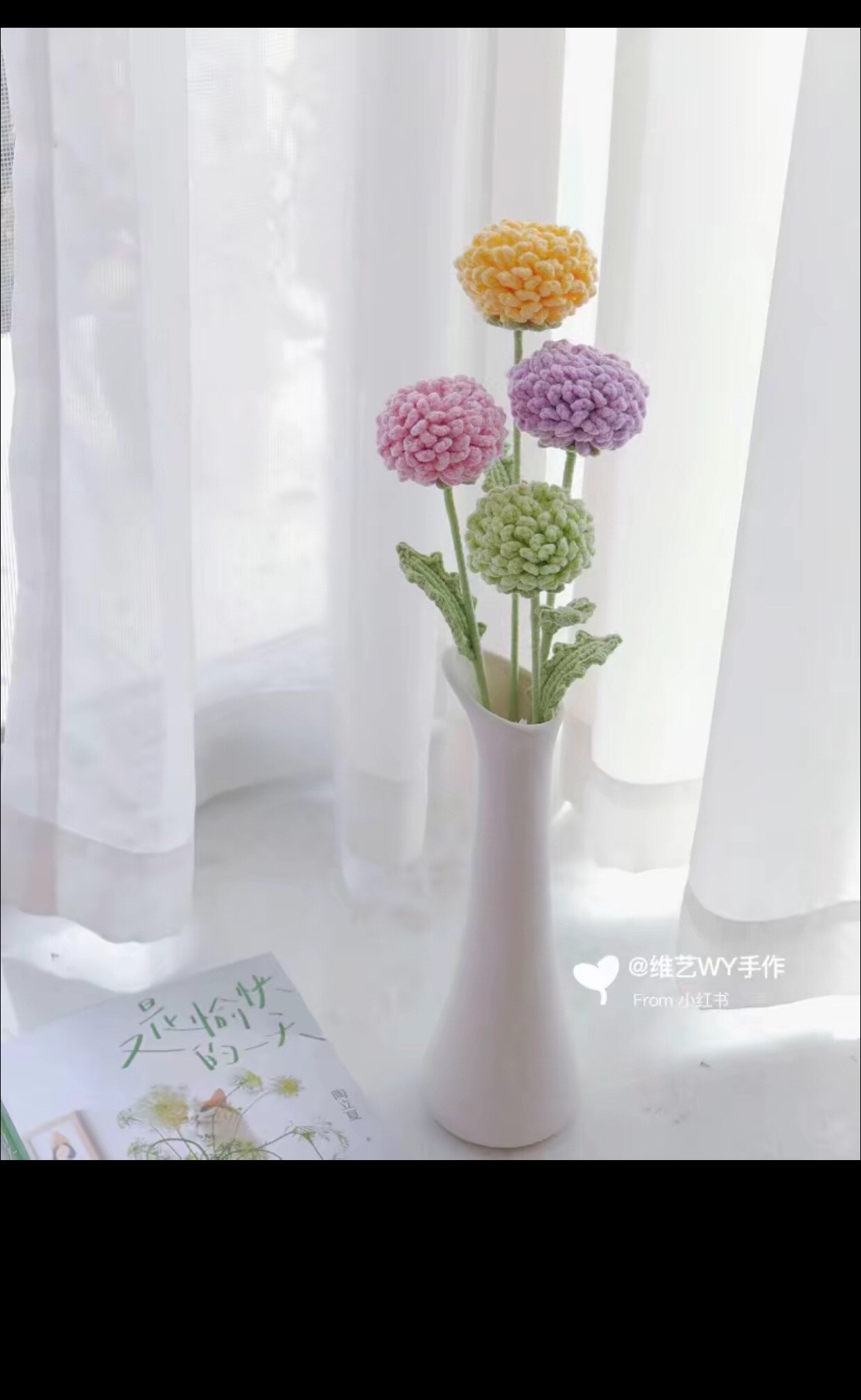 Chart hoa cúc pingpong màu pastel với hướng dẫn chi tiết từng bước móc len