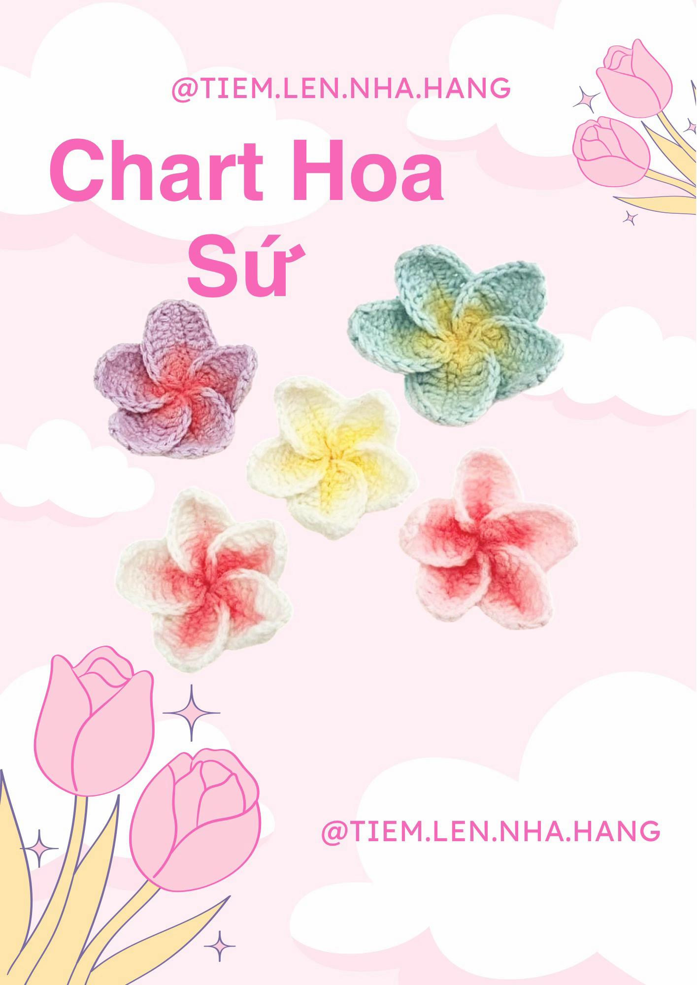 Chart Hoa Sứ Móc Len Nhiều Màu Sắc