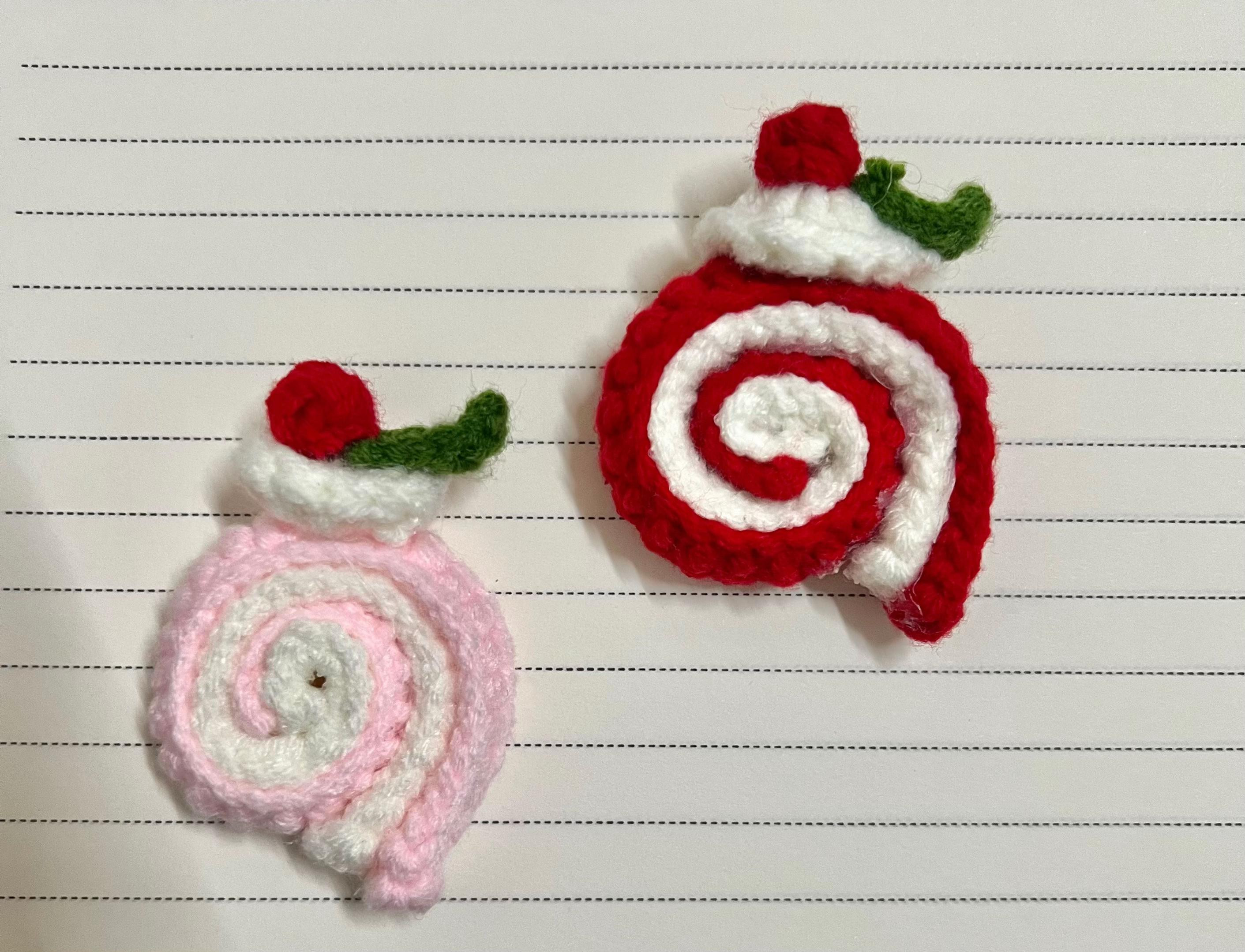 Chart hướng dẫn móc bánh cuộn kem len handmade