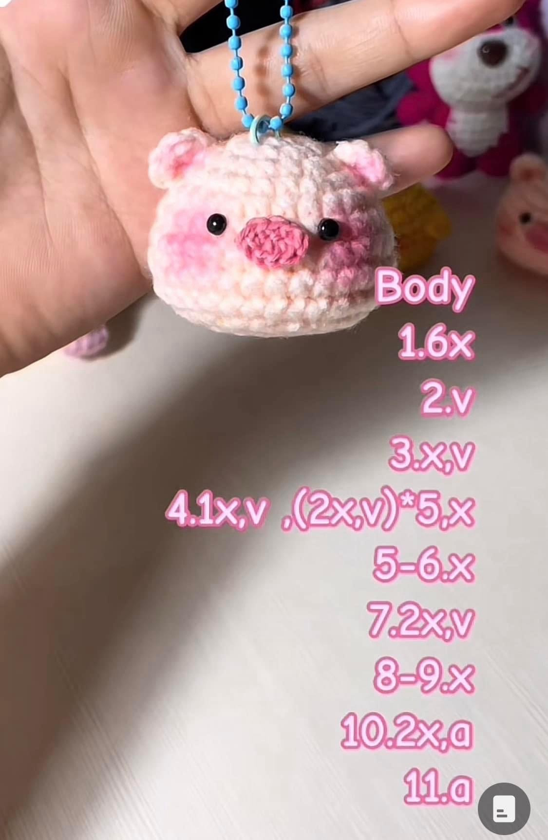 Chart hướng dẫn móc chìa khóa hoa tulip mini và bó hoa đa sắc