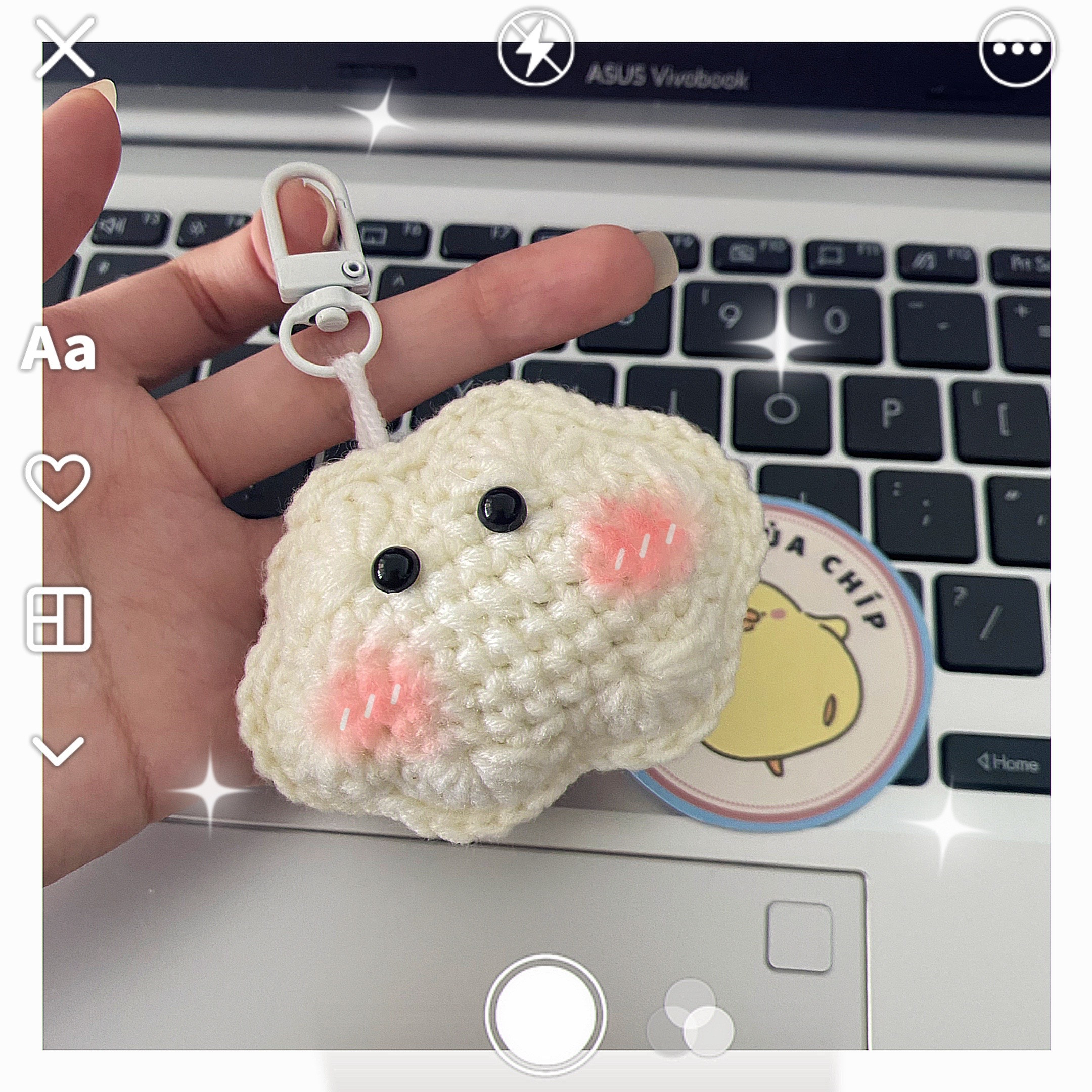 Chart hướng dẫn móc len đám mây mini trắng dễ thương