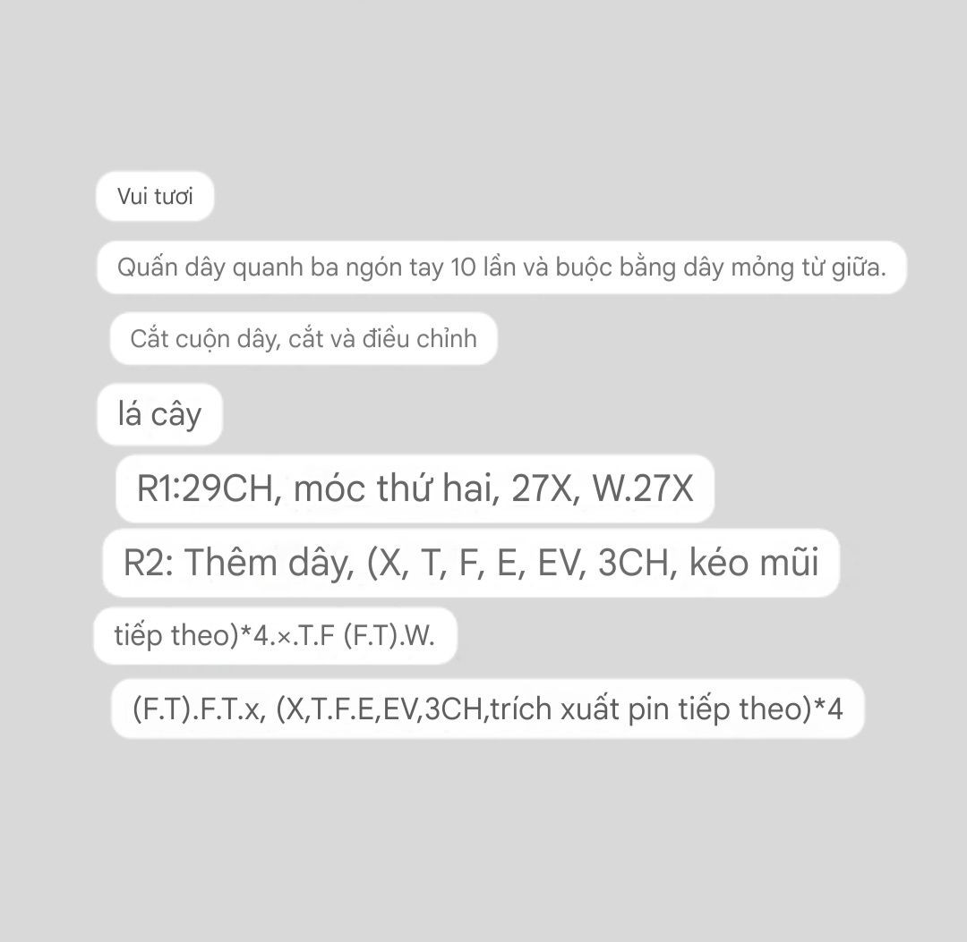Chart hướng dẫn móc len hoa sen màu hồng trắng chi tiết từng hàng